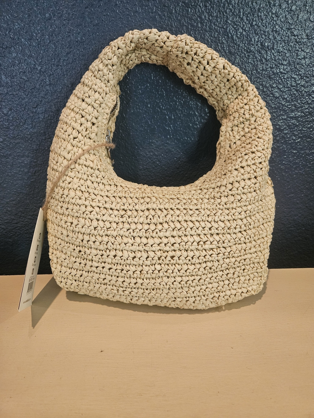 Antik Kraft Woven Shoulder Bag in Natural Beige